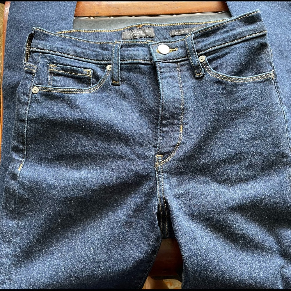 Banana Republic High-rise skinny fit jeans size 26 (2) NWOT darkest wash - Picture 4 of 12